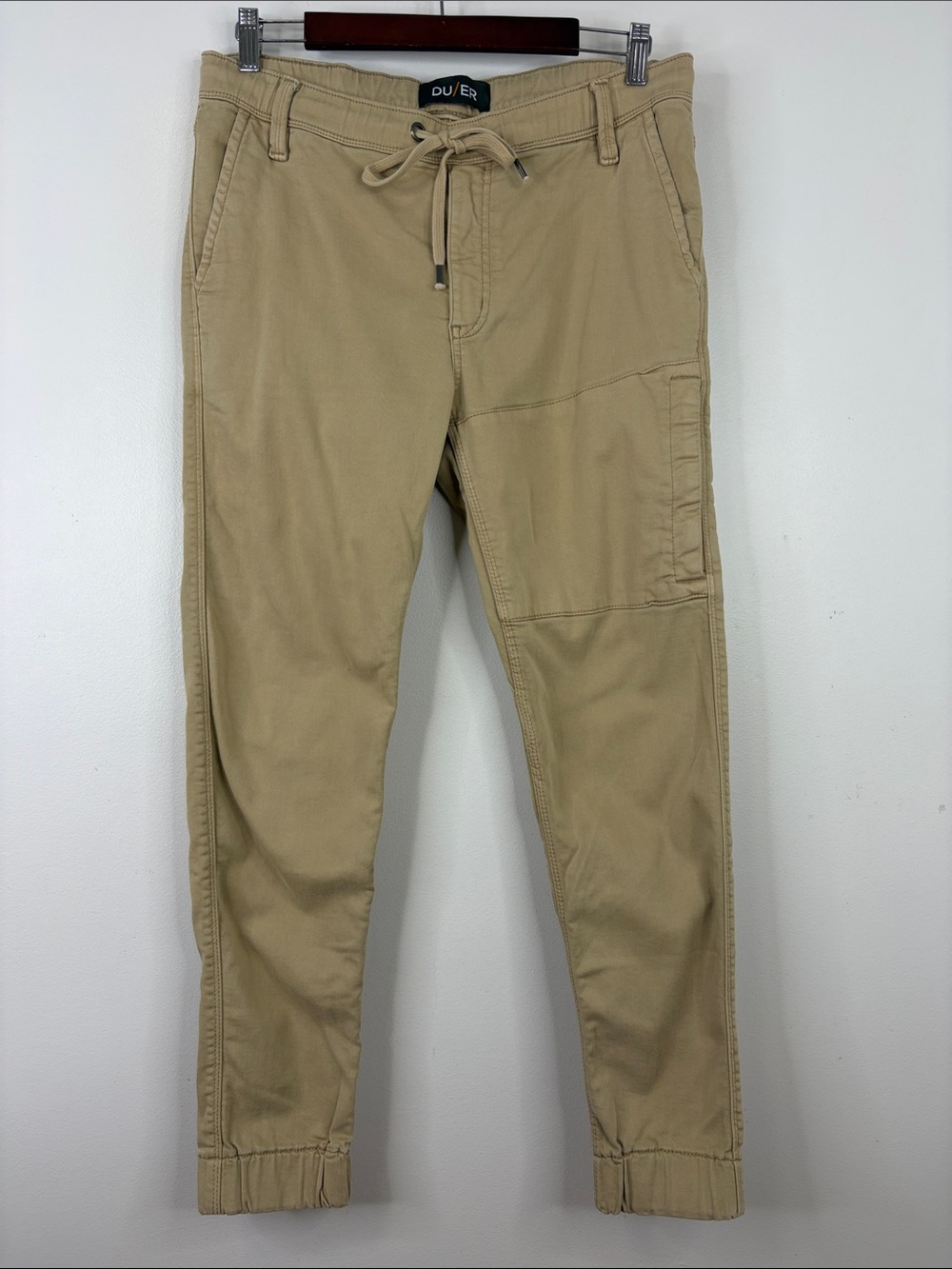 DU/ER No Sweat Jogger Mens 31 x 28 Beige N2X Slim Fit Comfy Stretch Pants